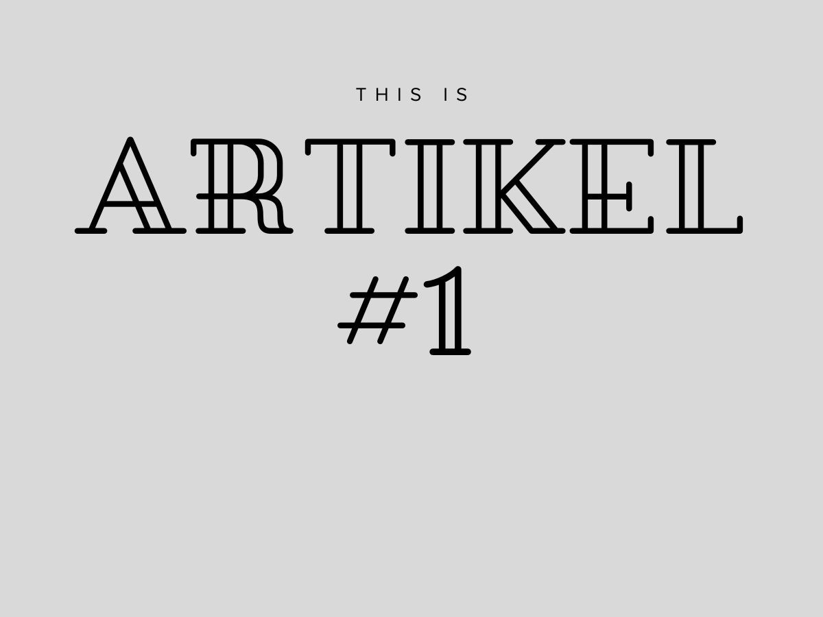 Artikel #1