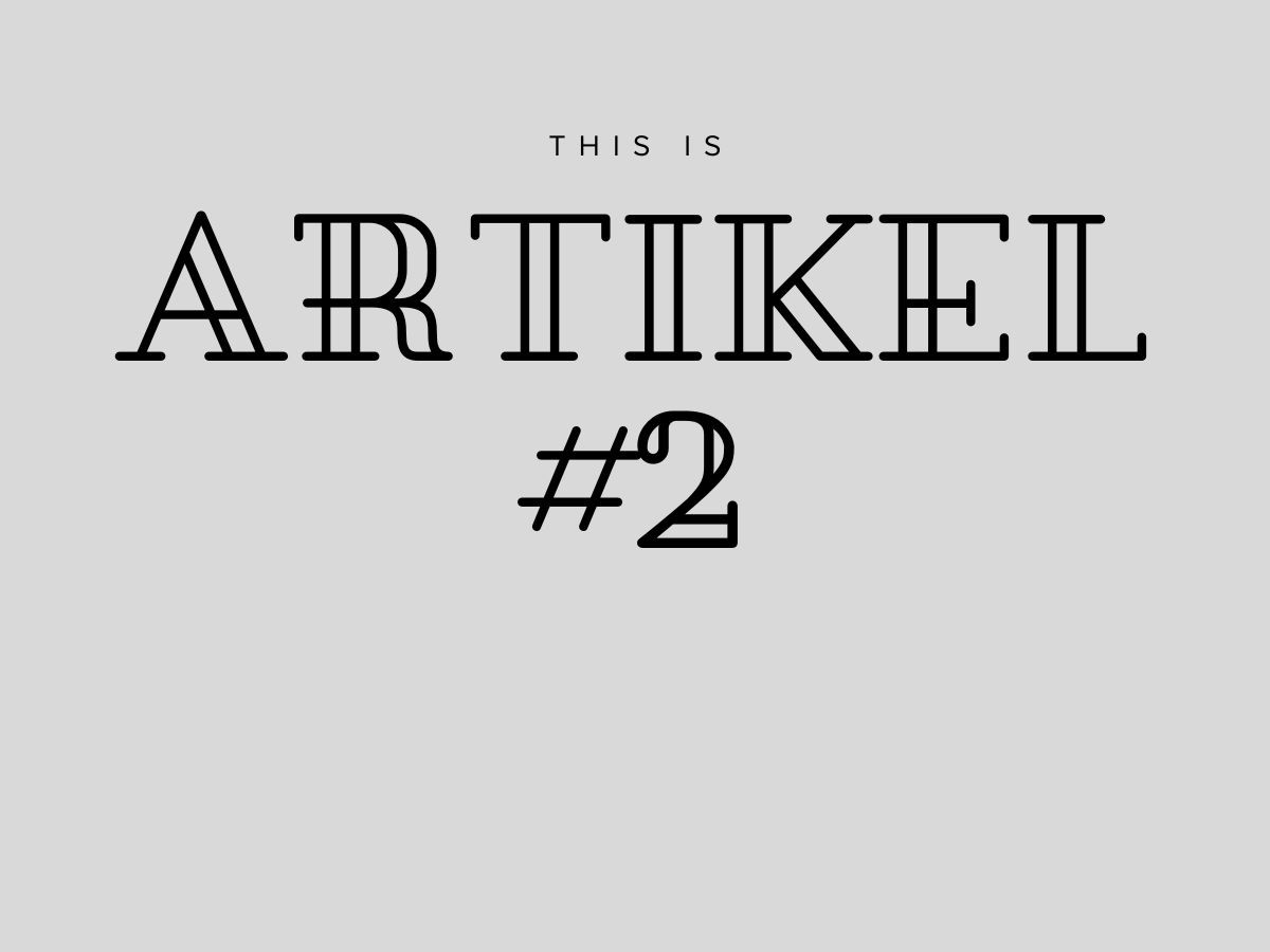 Artikel #2
